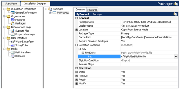 installshield eliminar todas las condiciones