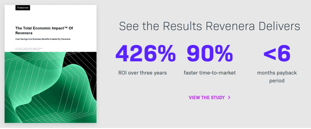 Data from the Forrester TEI Study shows a 90% reduced time-to-market with Revenera's monetization platform.