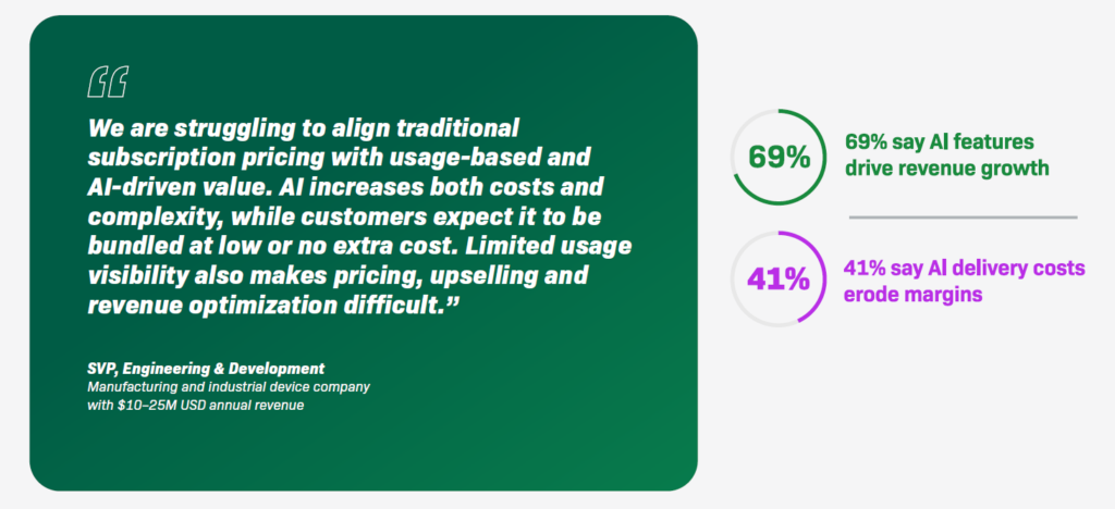 Quote and stats from the software monetization strategies report.