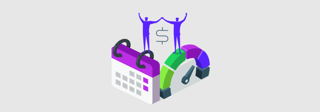 A hybrid monetization model is represented by a calendar (subscription) and meter (consumption).