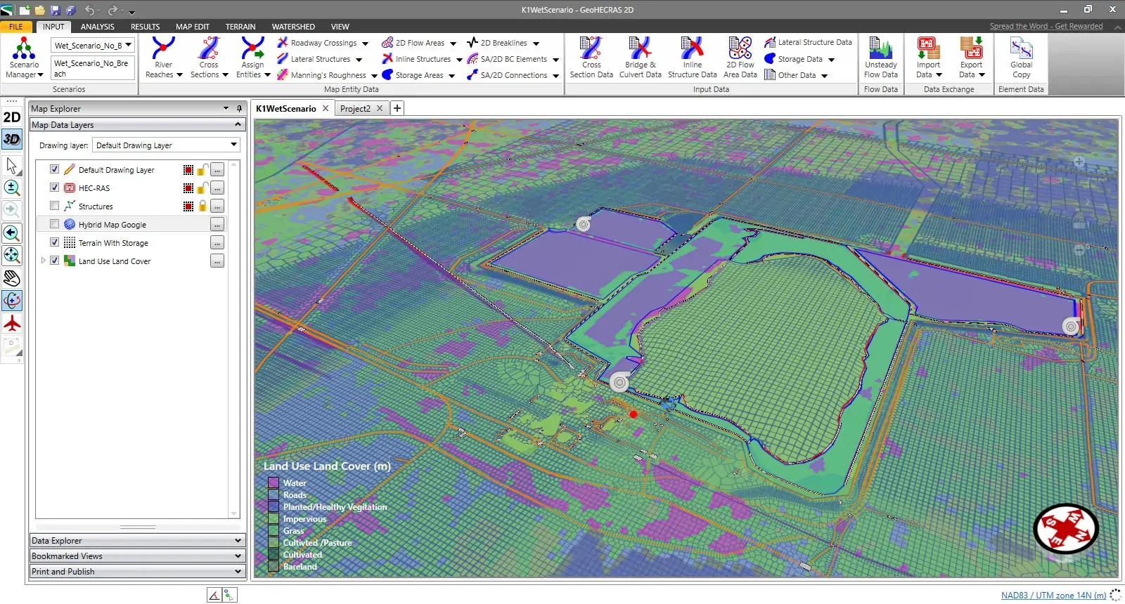 Screenshot of CivilGEO's extensive land use coverage feature.